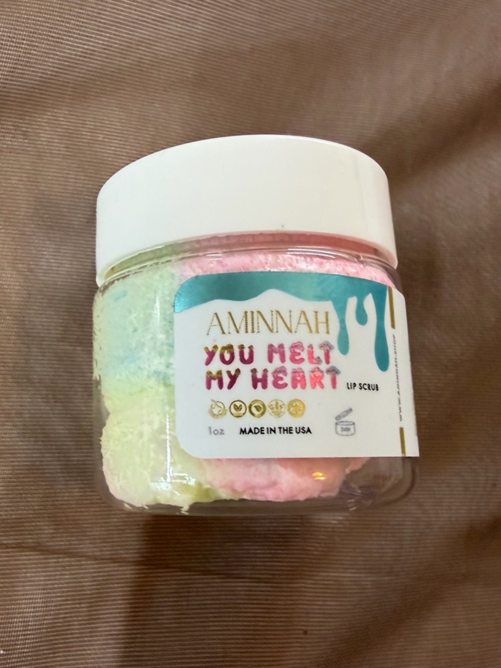 Aminnah You Melt My Heart Lip Scrub - Pastel Pink, Blue & Yellow